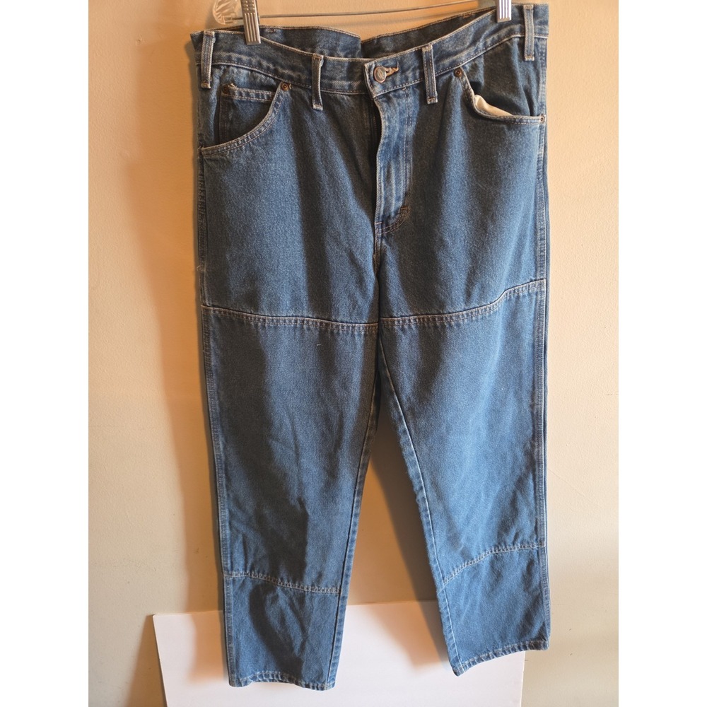 Blue Dickies Double Knee Workwear Denim Jeans Size 34x34  Utility